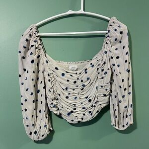 Wilfred Cream Blouse with Navy Dots